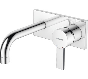 Monomando de lavabo empotrado caño 16 cm Cromado Tau 2